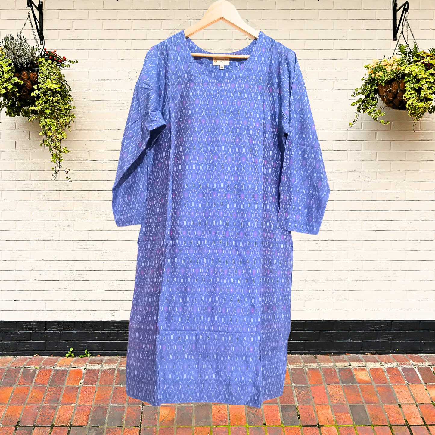 Radiant Voilet Ikkat Silk Kurta