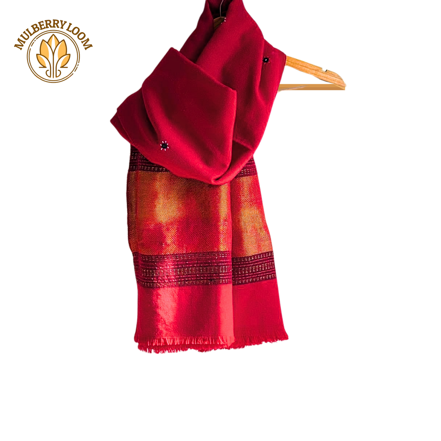 Maroon Kutch Work Shawls