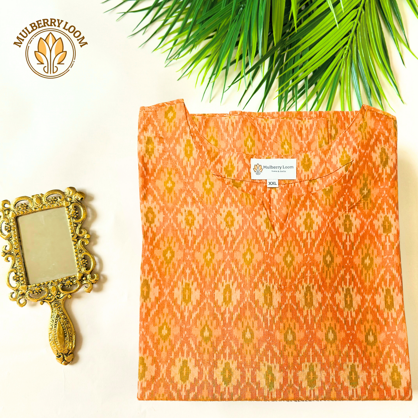 Radiant Yellow Ikkat Silk Kurta