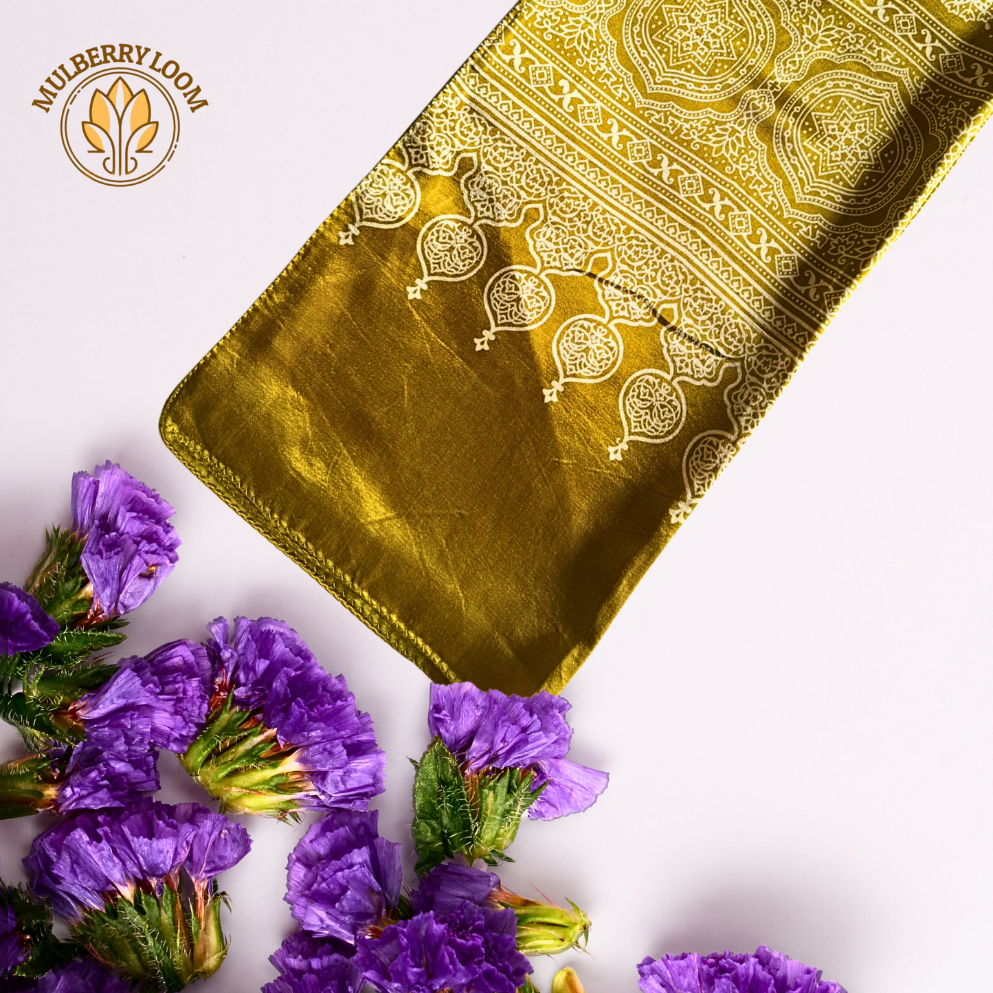 Yellow/Gold Mashru Stole