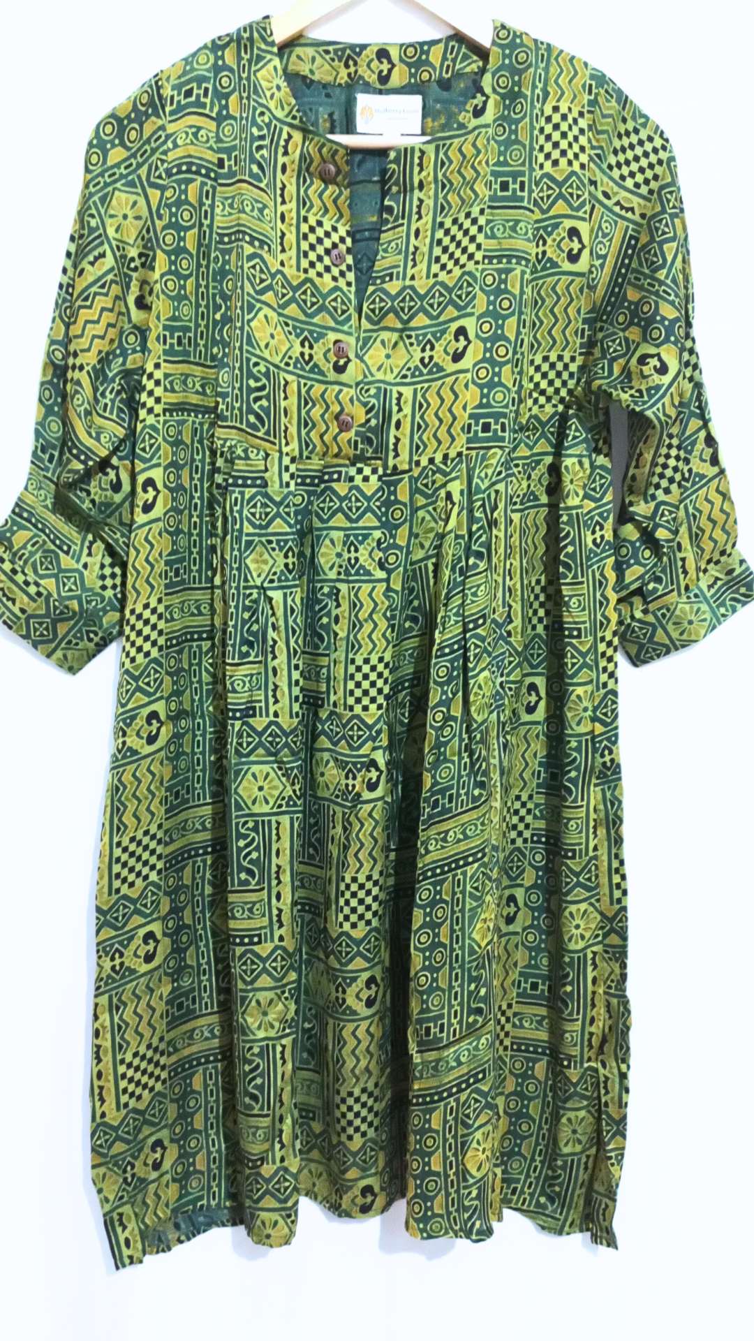 Lime Ajrakh Handblock Print Tunic