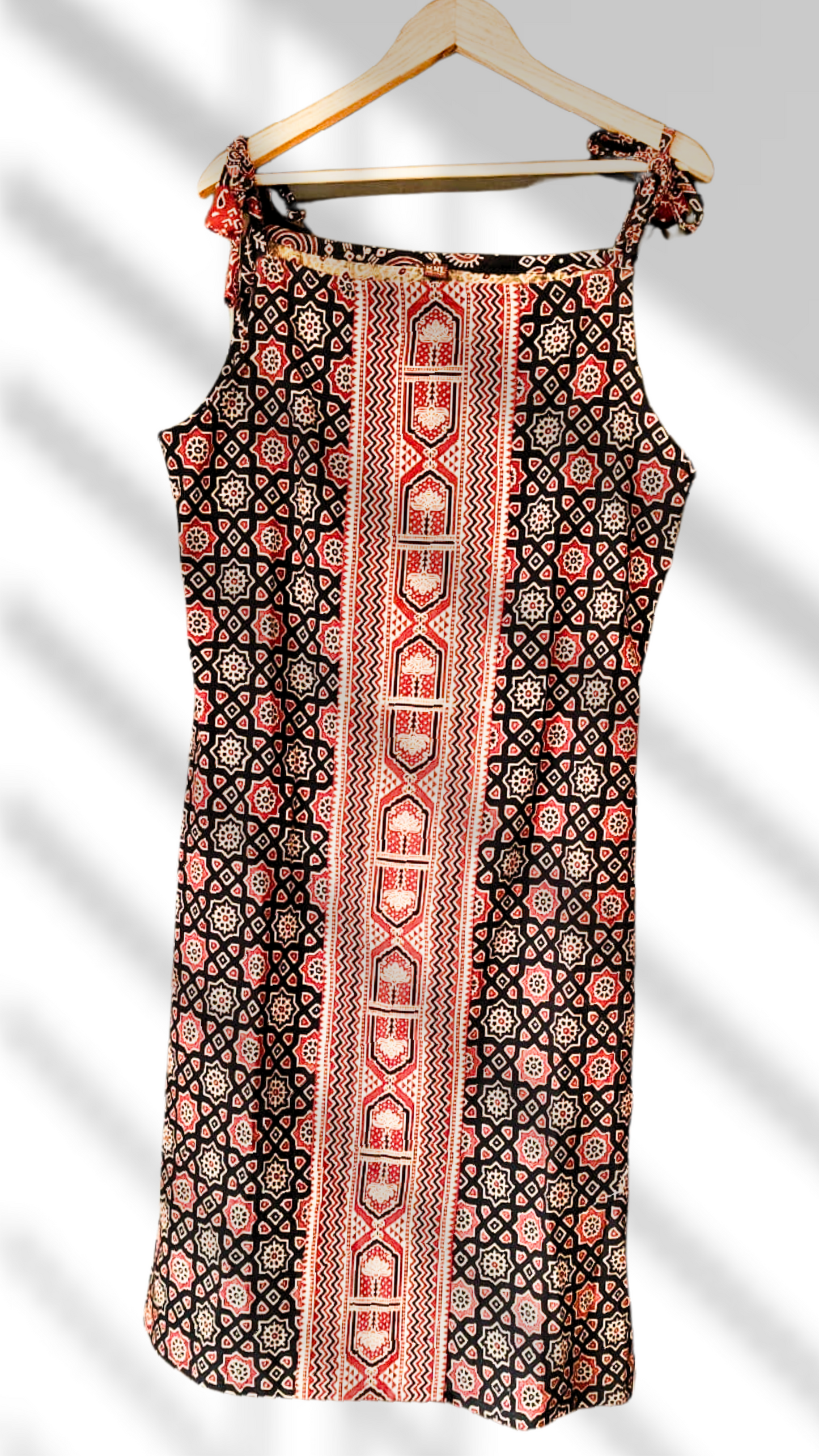 Ebony Ajrakh Handblock Print Spaghetti Kurti