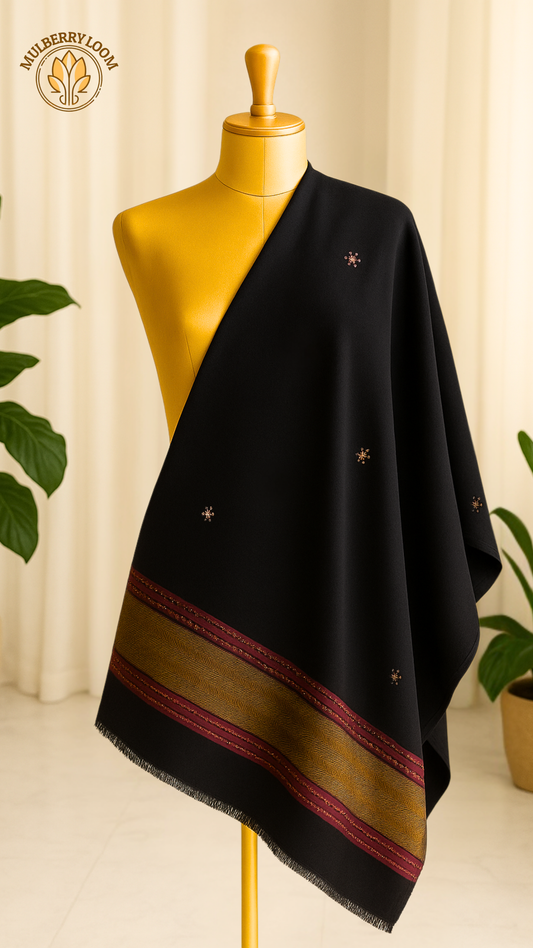 Black Kutch Work Shawls