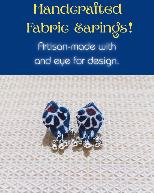 Indigo Handcrafted Fabric Earrings