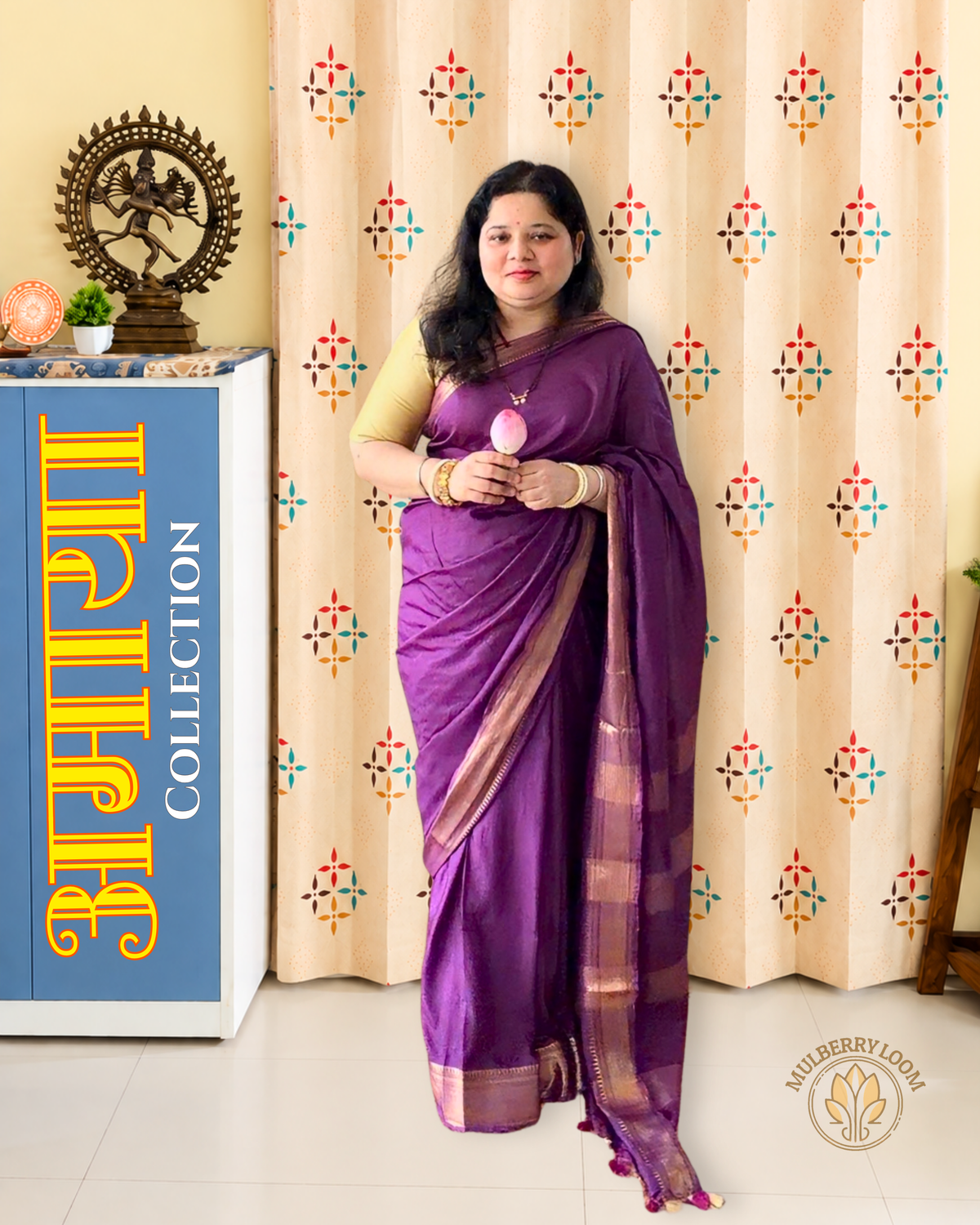 Purple Katan Silk Saree