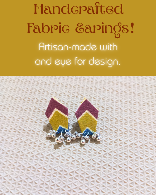 Mustard Handcrafted Fabric Earrings