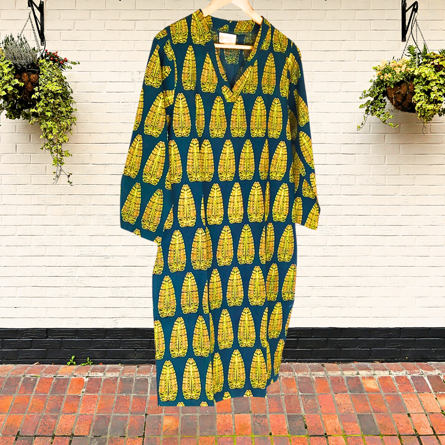 Green Ajrakh Handblock Print Kurta