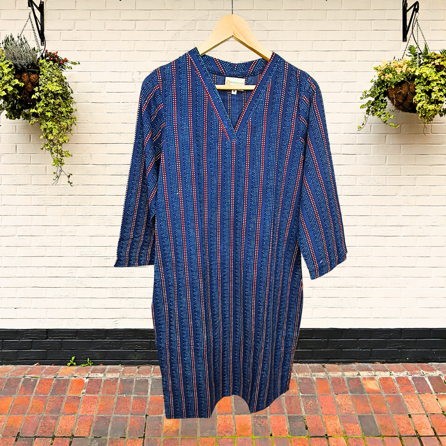 Indigo Ajrakh Handblock Print Kurta