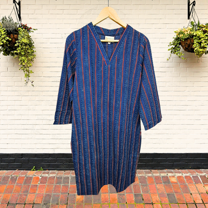 Indigo Ajrakh Handblock Print Kurta