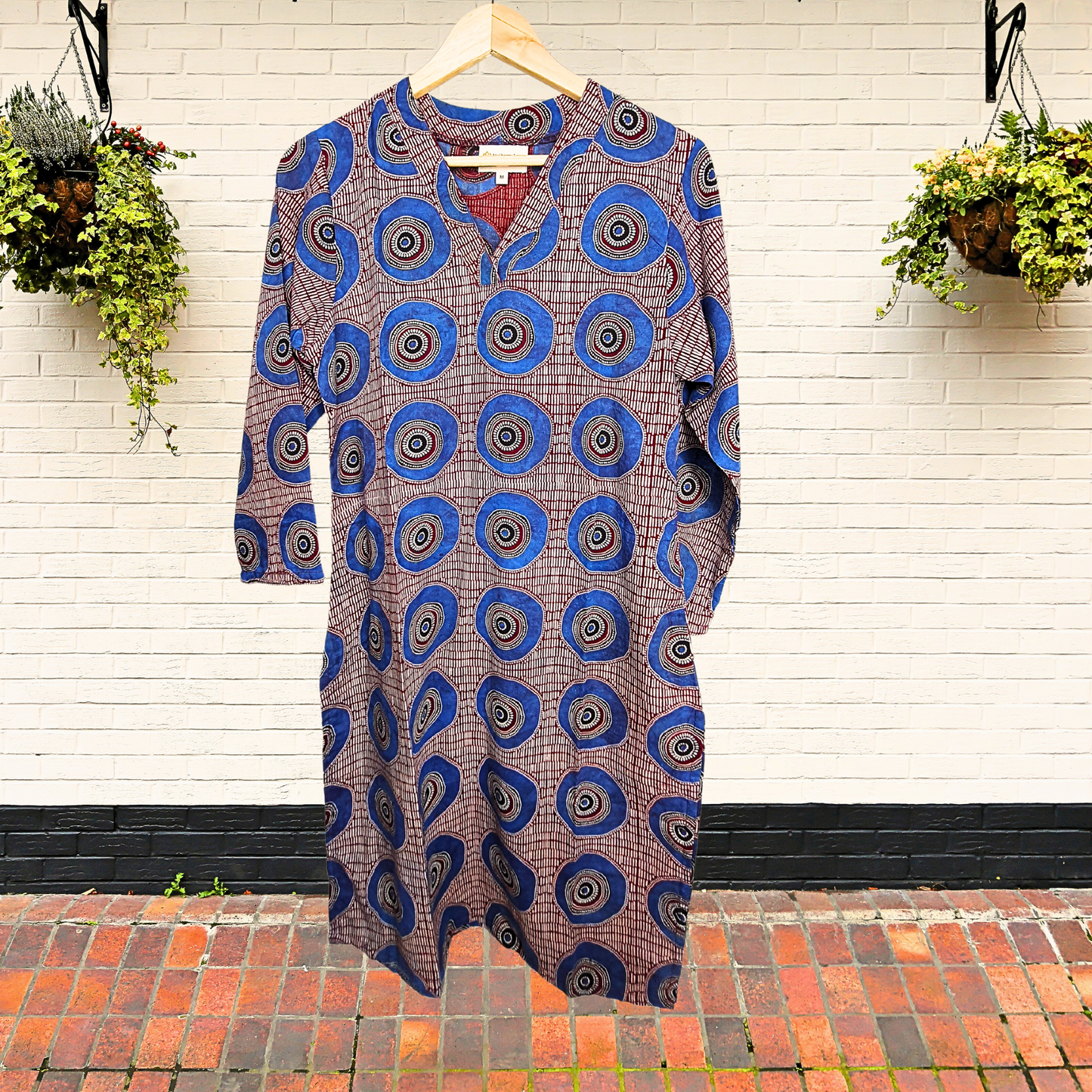 Maroon Indigo Ajrakh Handblock Kurta