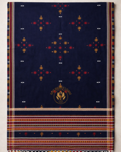 Navy Blue Kutch Handwork Shawl