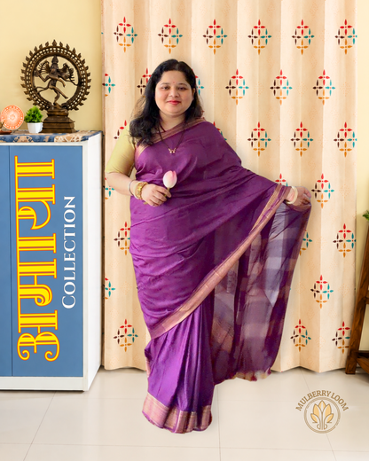 Purple Katan Silk Saree