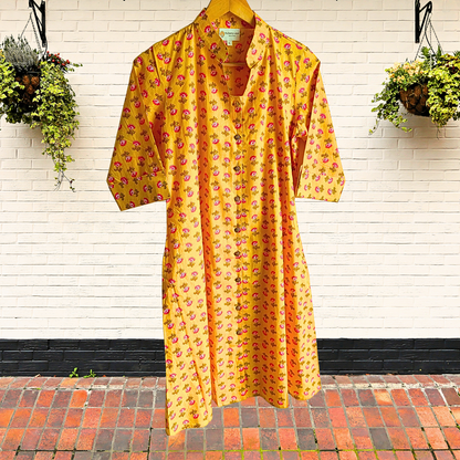 Classic Charm Yellow A-Line Dress