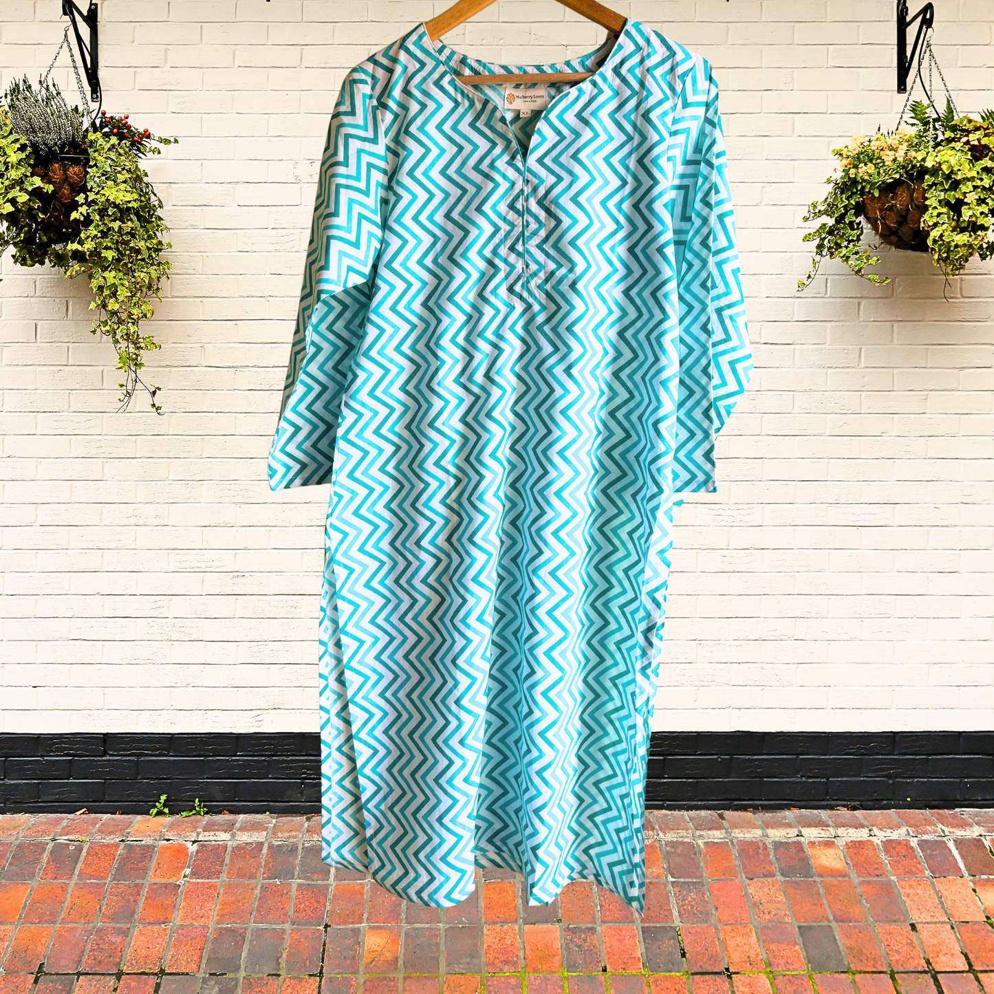 Zig Zag Print Cotton Kurta
