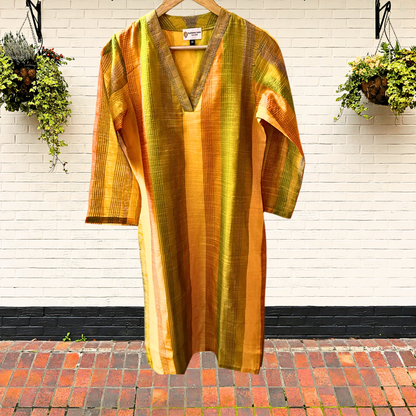 Yellow Kantha Elegance Kurta