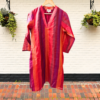 Red Kantha Elegance Kurta