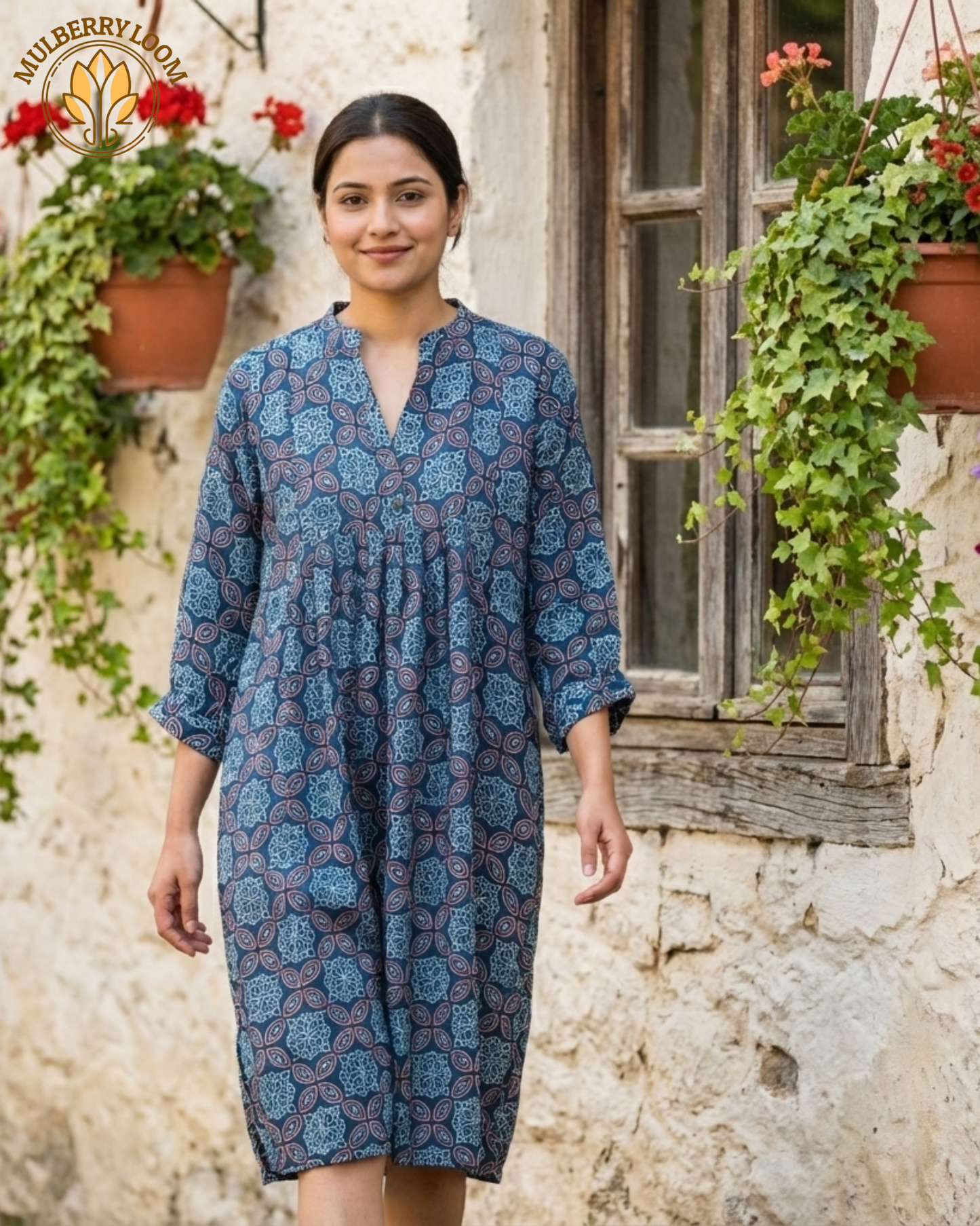 Indigo Modal Printed Kurta