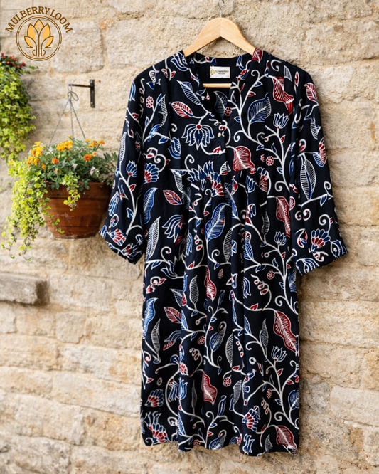 Black Modal Printed Kurta