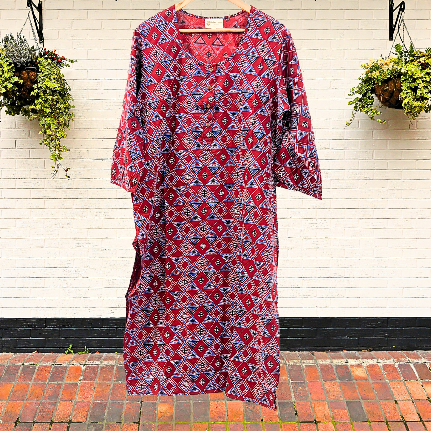 Exquisite Maroon Ajrakh Block Print Kurta