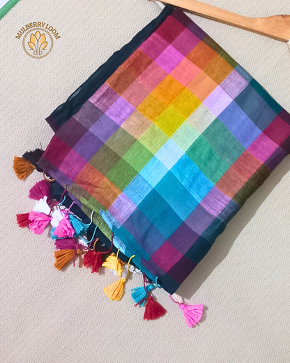 Vibrant Spectrum Multicolor Mul Cotton Saree
