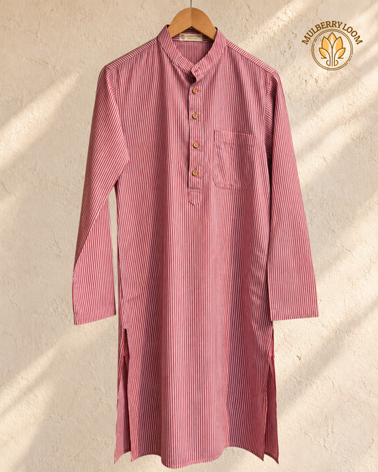 Tattva Striped Ikkat Men's Long Kurta