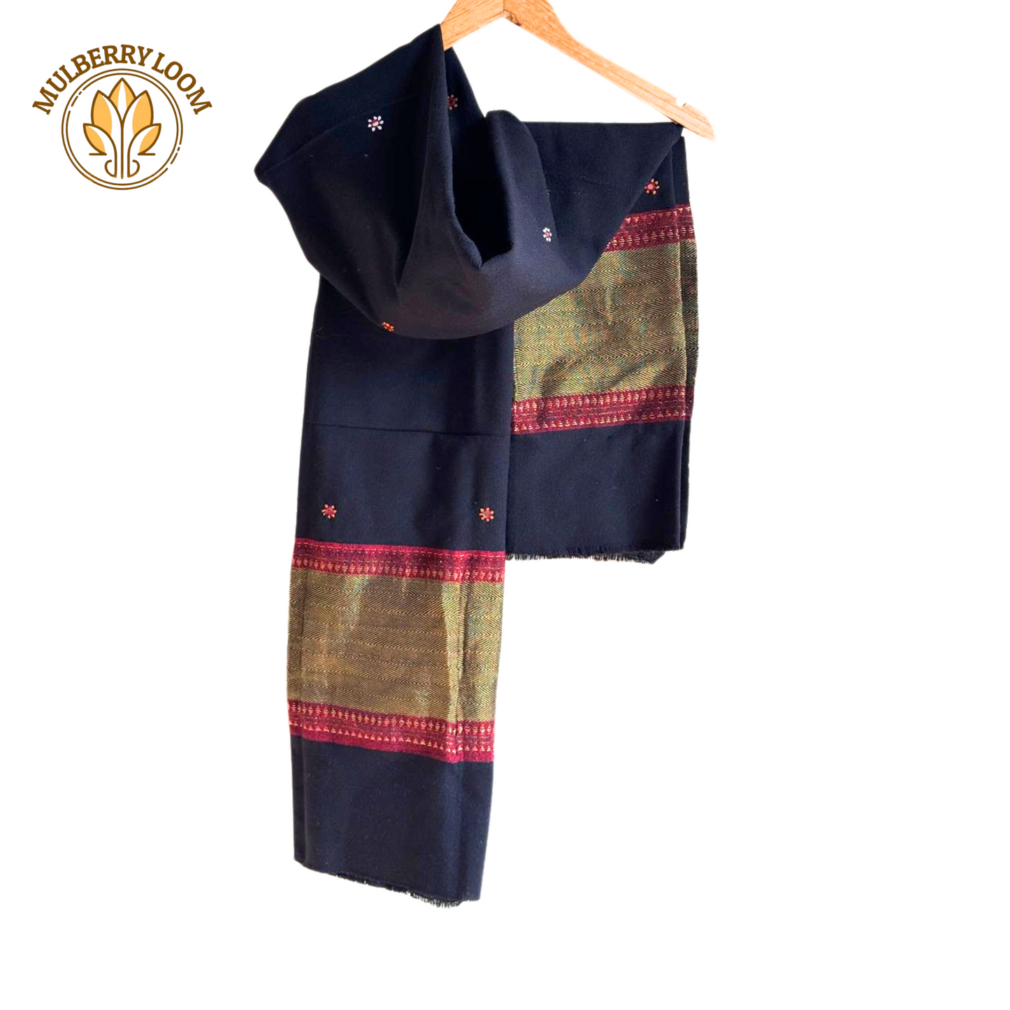 Black Kutch Work Shawls