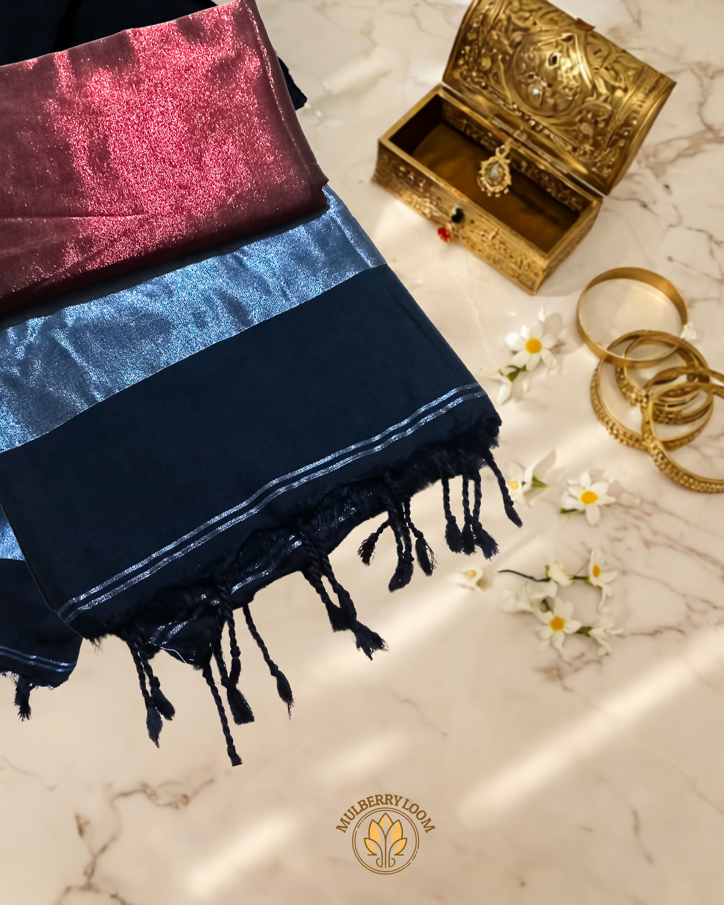 Aabha Ebony Bengal Cotton Saree
