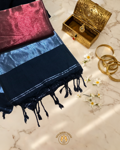 Aabha Ebony Bengal Cotton Saree