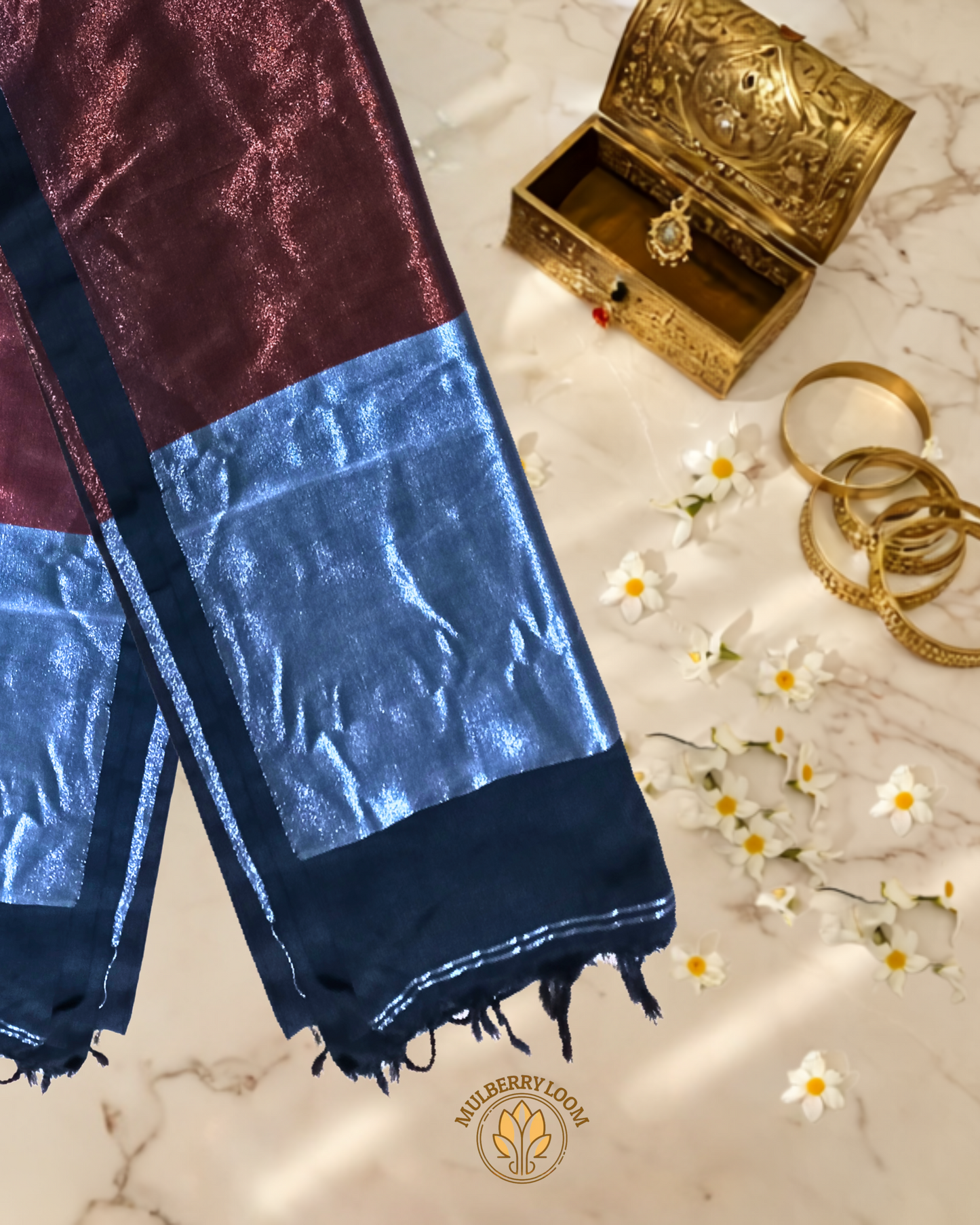 Aabha Ebony Bengal Cotton Saree