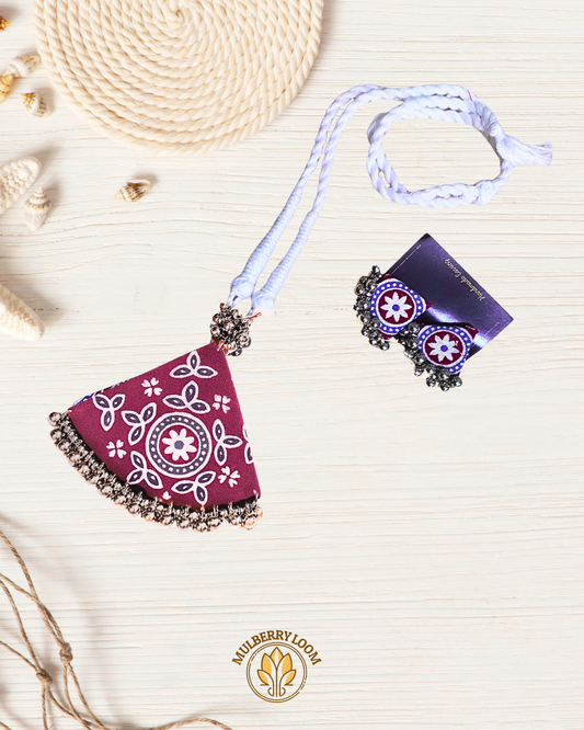 Nira Purple Handcrafted Jewelery Set