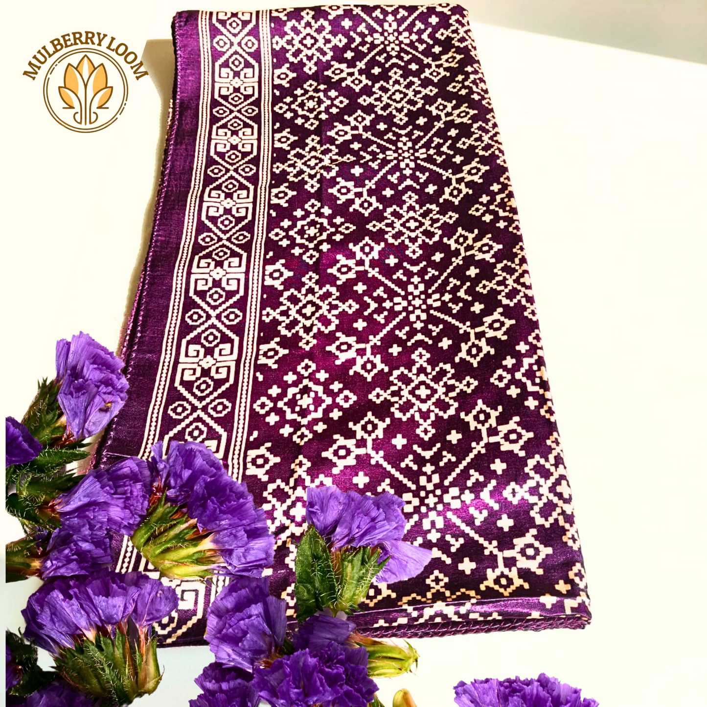 Purple Patola Print Mashru Stole