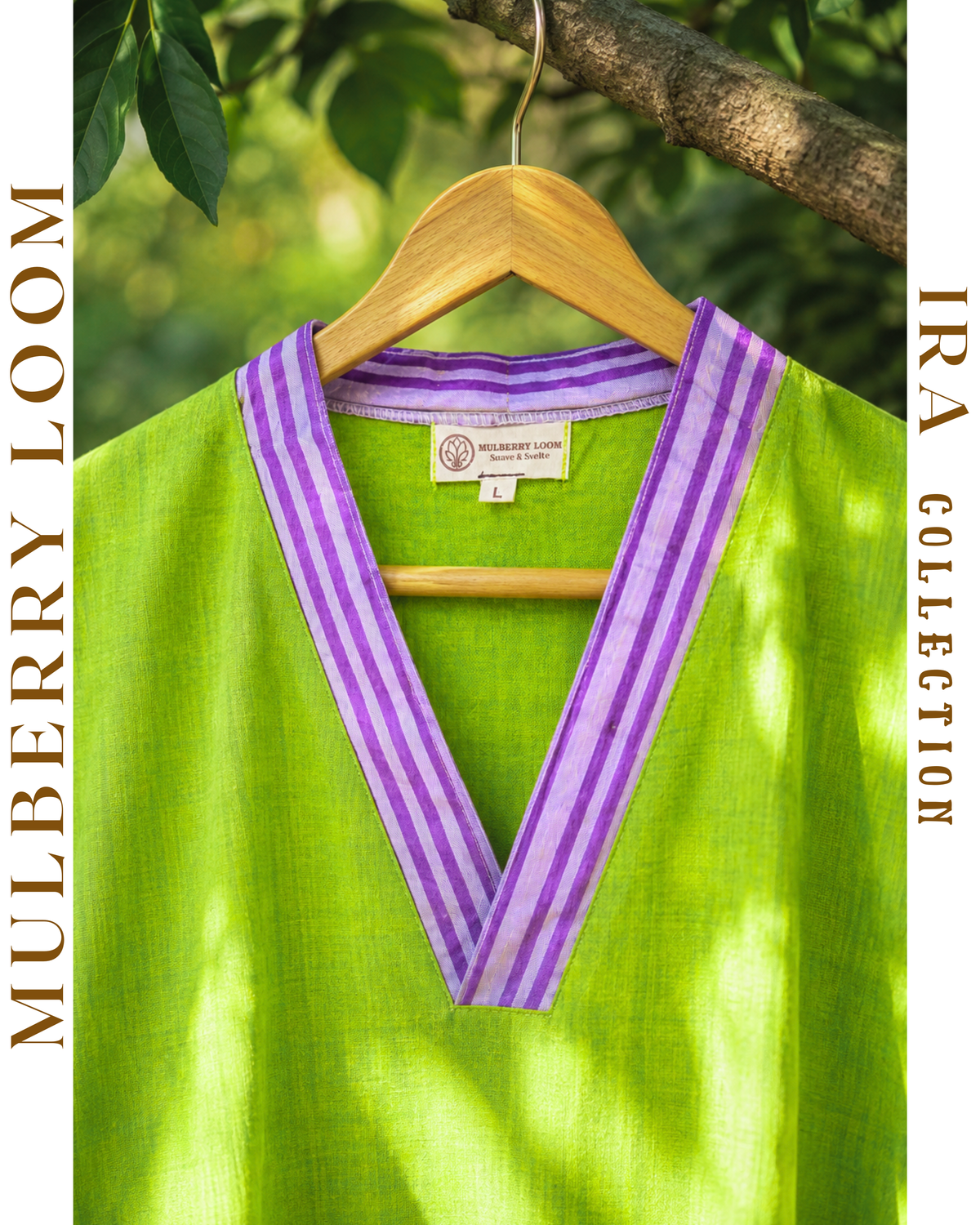 Ira Chartreuse Plain Ikkat Dress