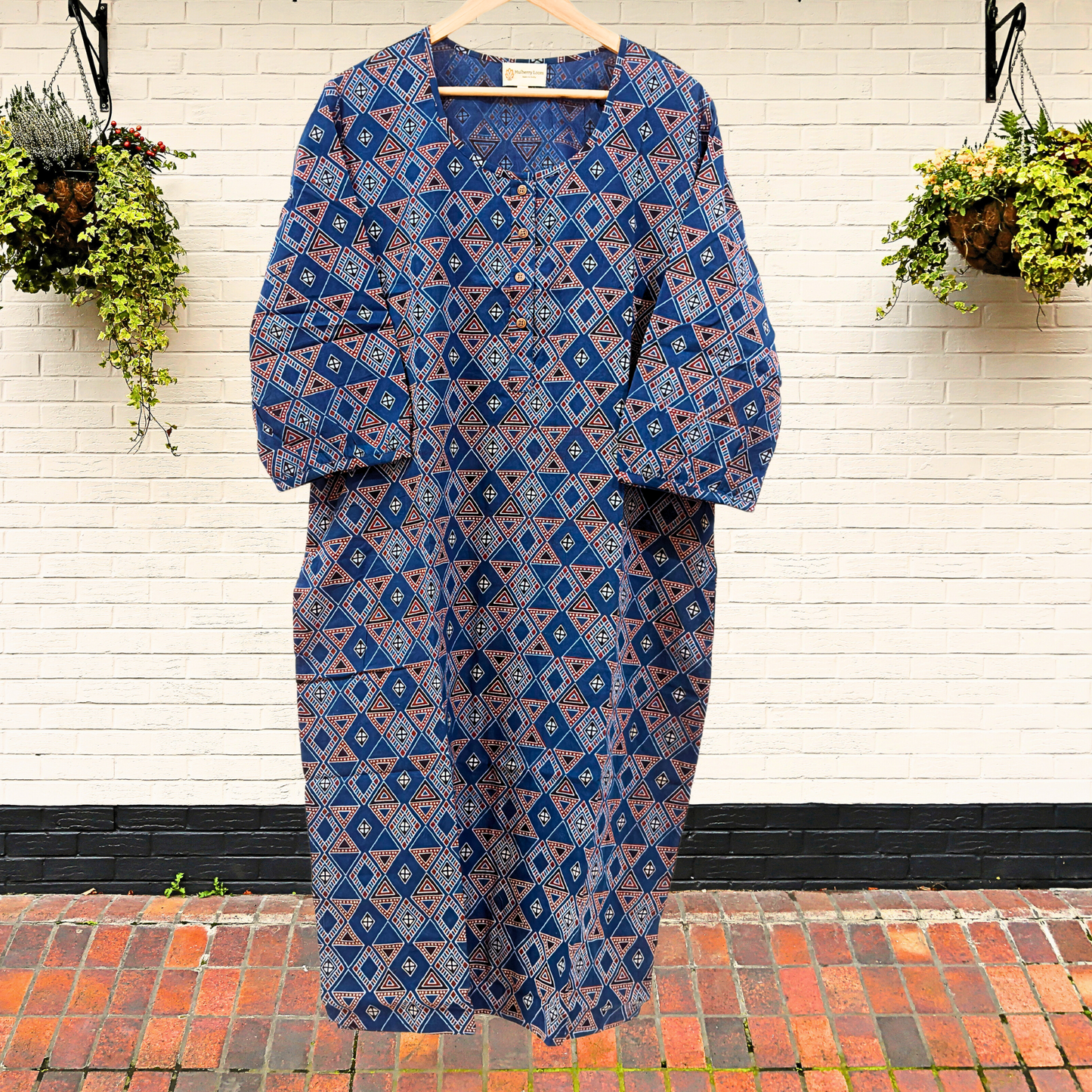 Exquisite Indigo Ajrakh Block Print Kurta
