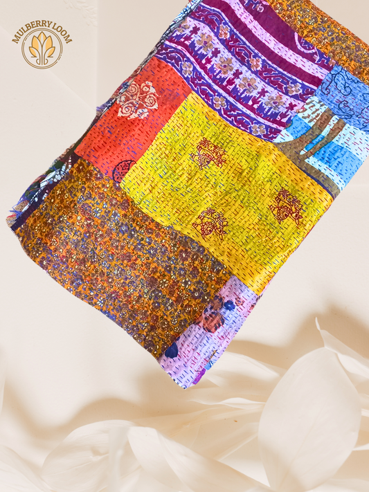 Raagrang Handcrafted Kantha Patchwork Dupatta