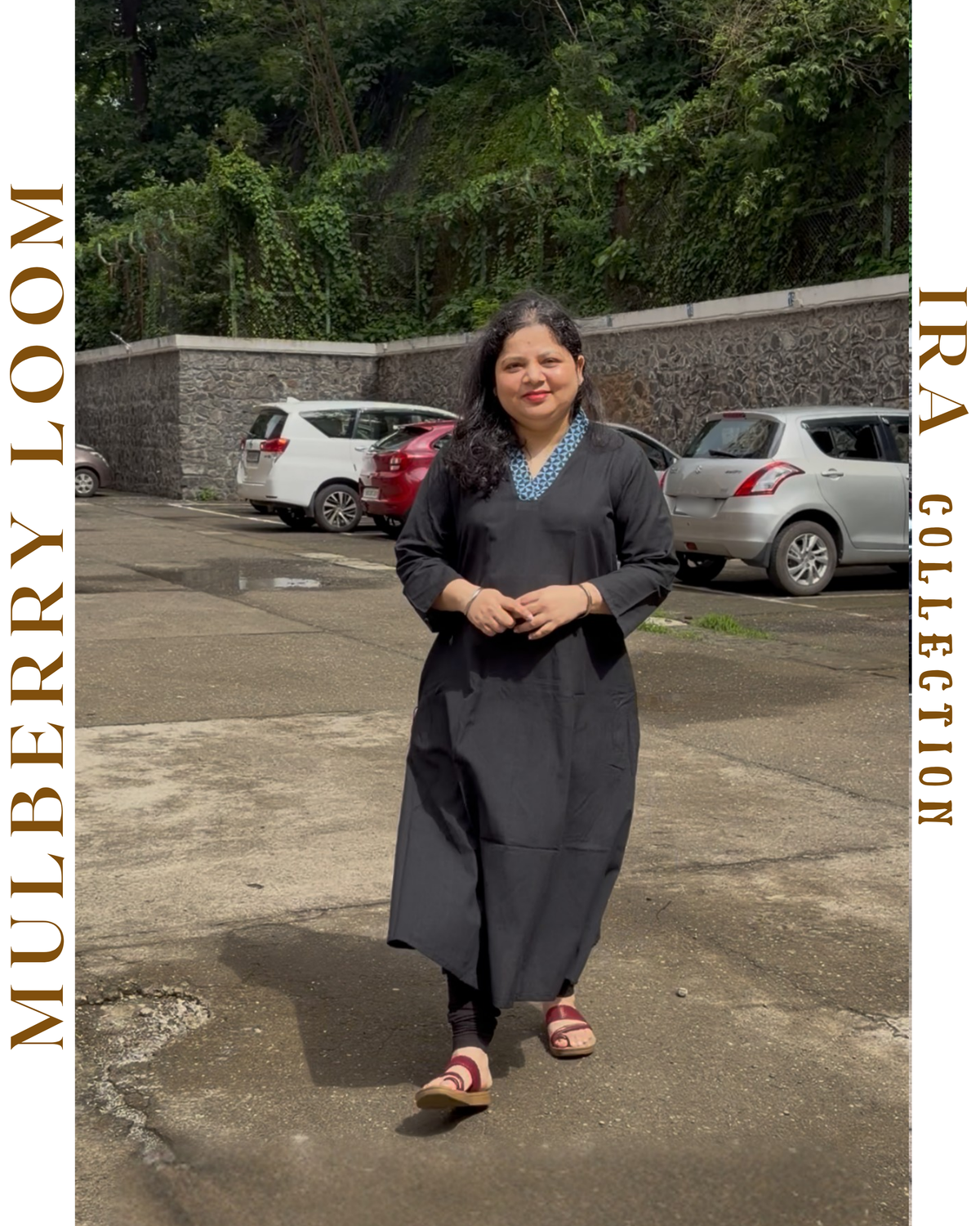 Ira Ebony Plain Ikkat Dress