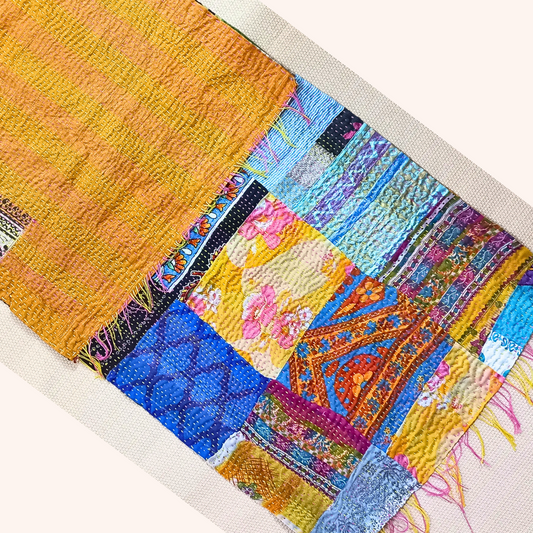 Yellow Kantha Stole