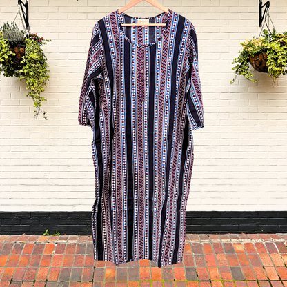 Exquisite Indigo Black and Maroon Hand Block Print Kurta