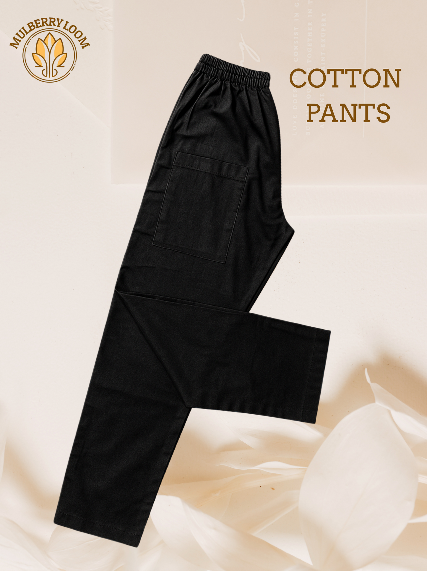 Everyday Comfort Black Cotton Pants