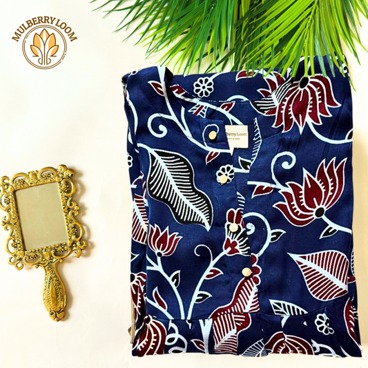 Blue Modal Printed Kurta