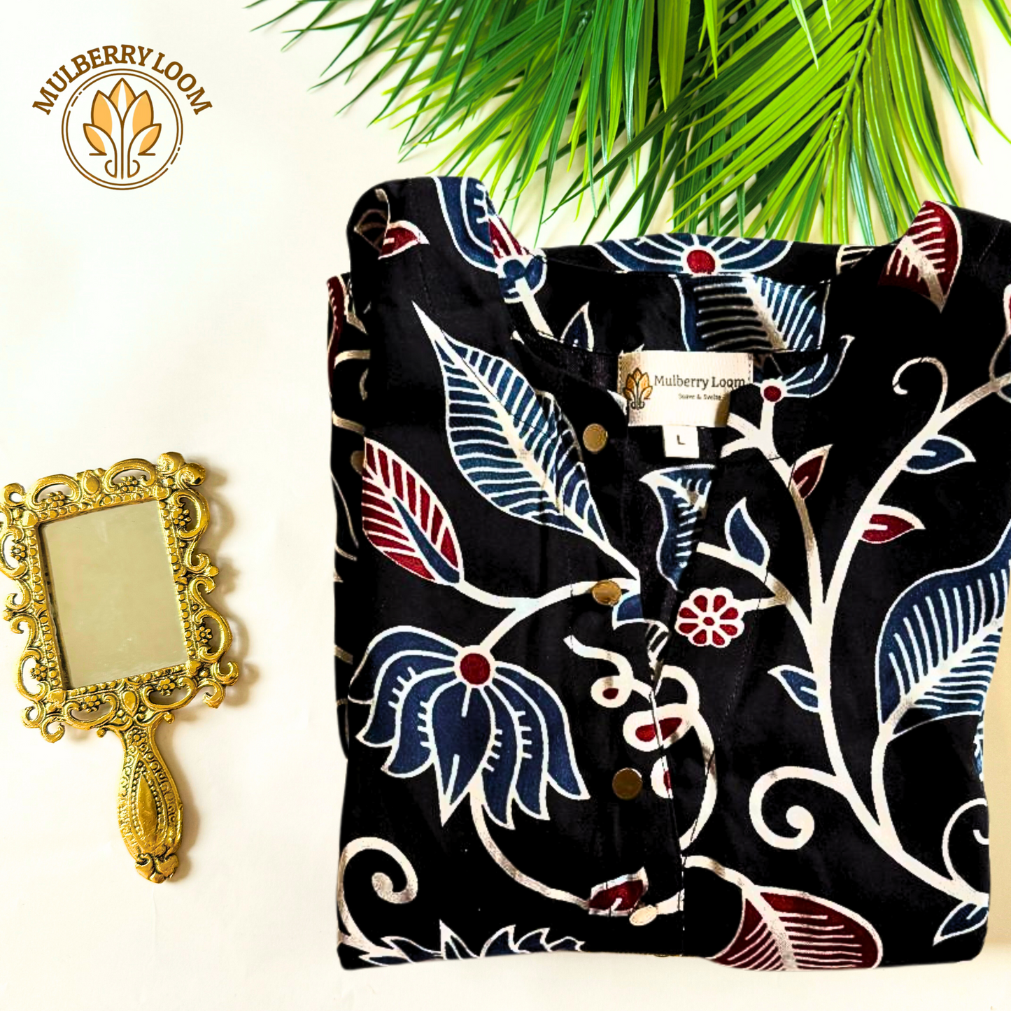 Black Modal Printed Kurta