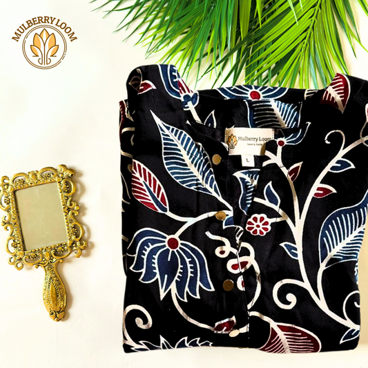 Black Modal Printed Kurta