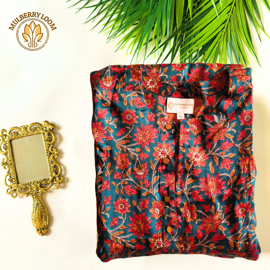 Teal Modal Printed Kurta