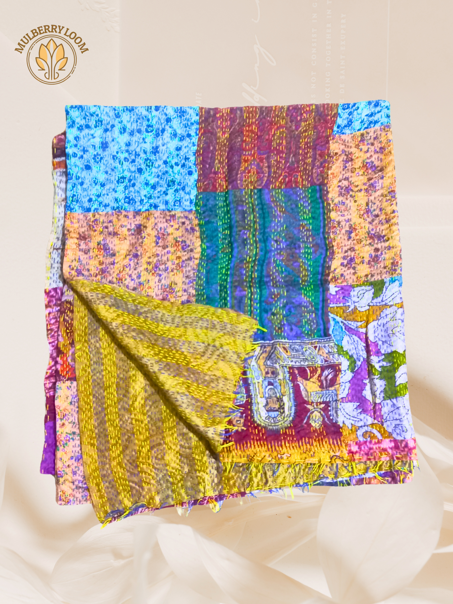 Tana Bana Handcrafted Kantha Patchwork Dupatta