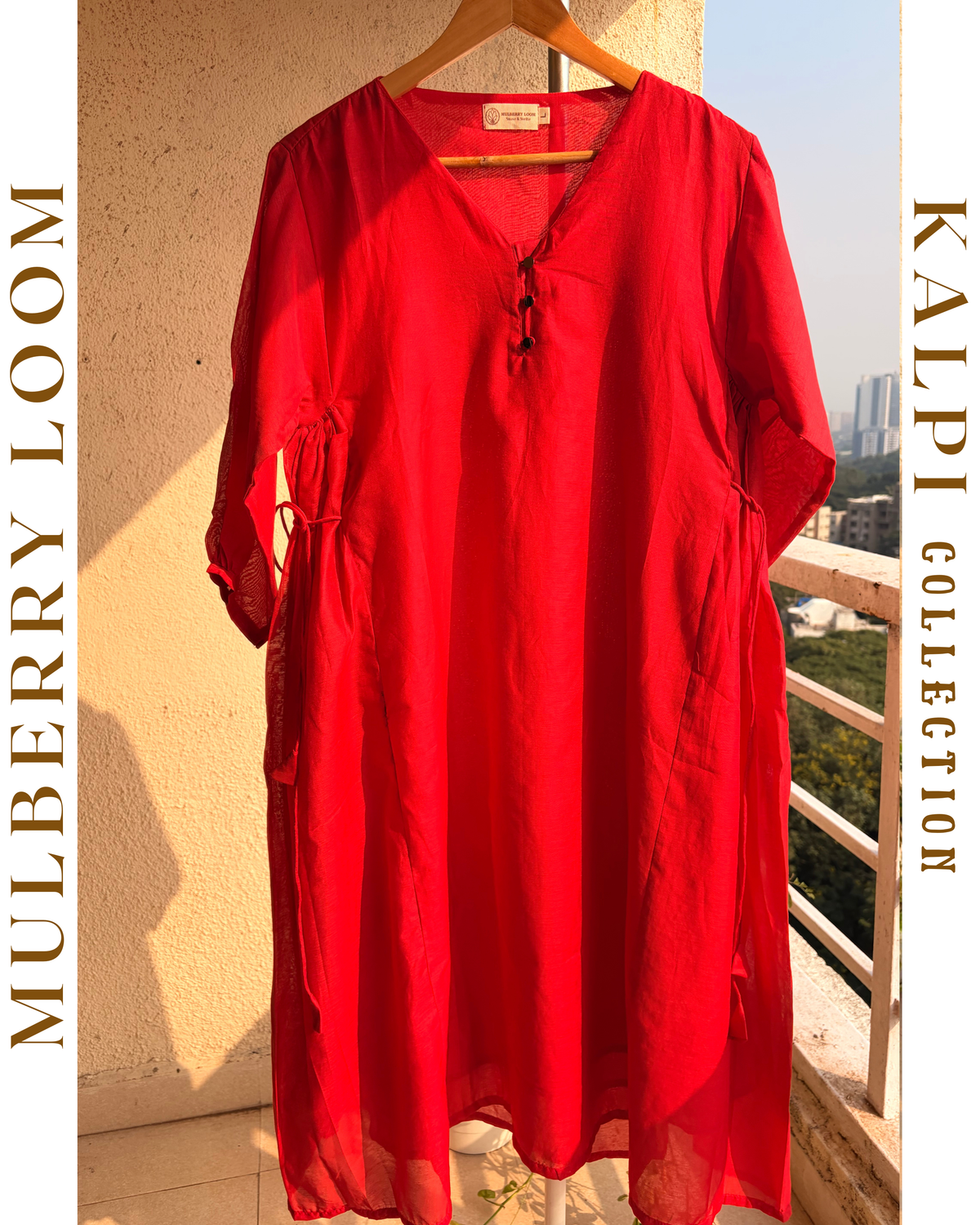 Kalpi Red Chanderi Three Piece Suit Set