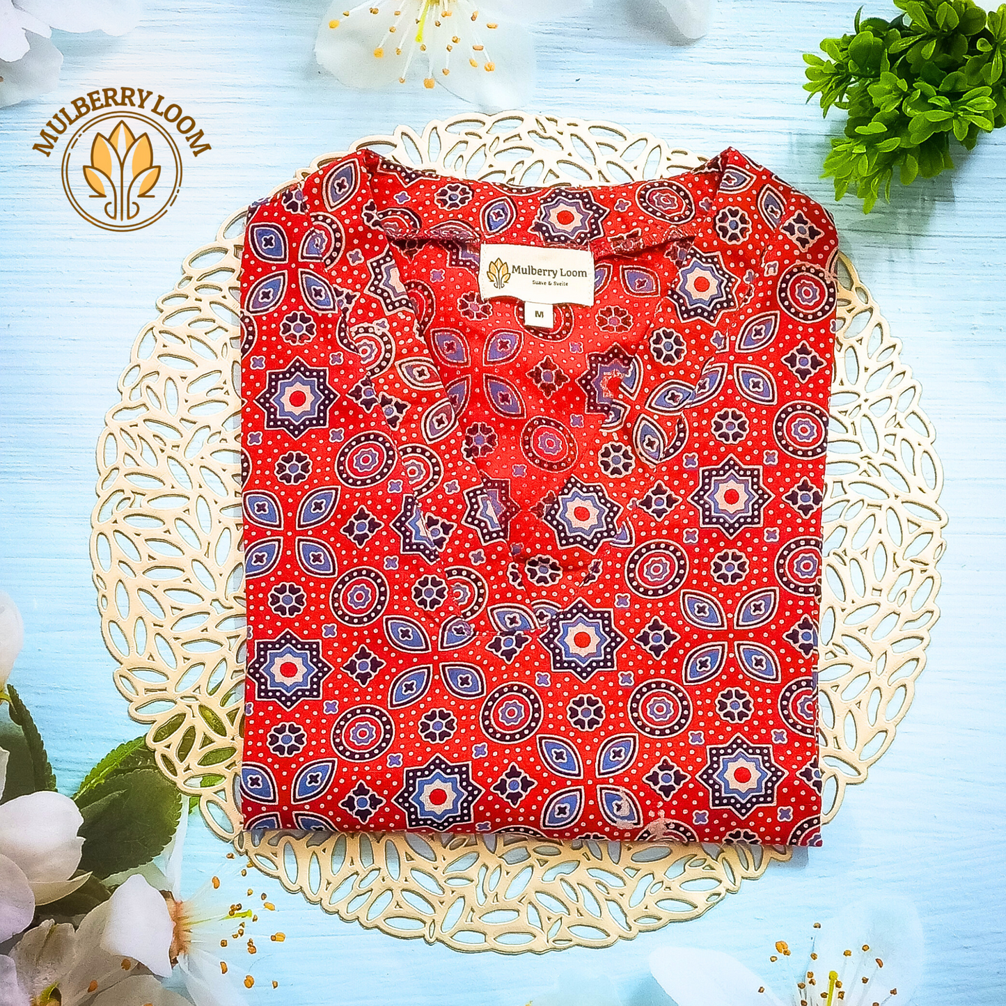 Orange Ajrakh Handblock Print Kurta