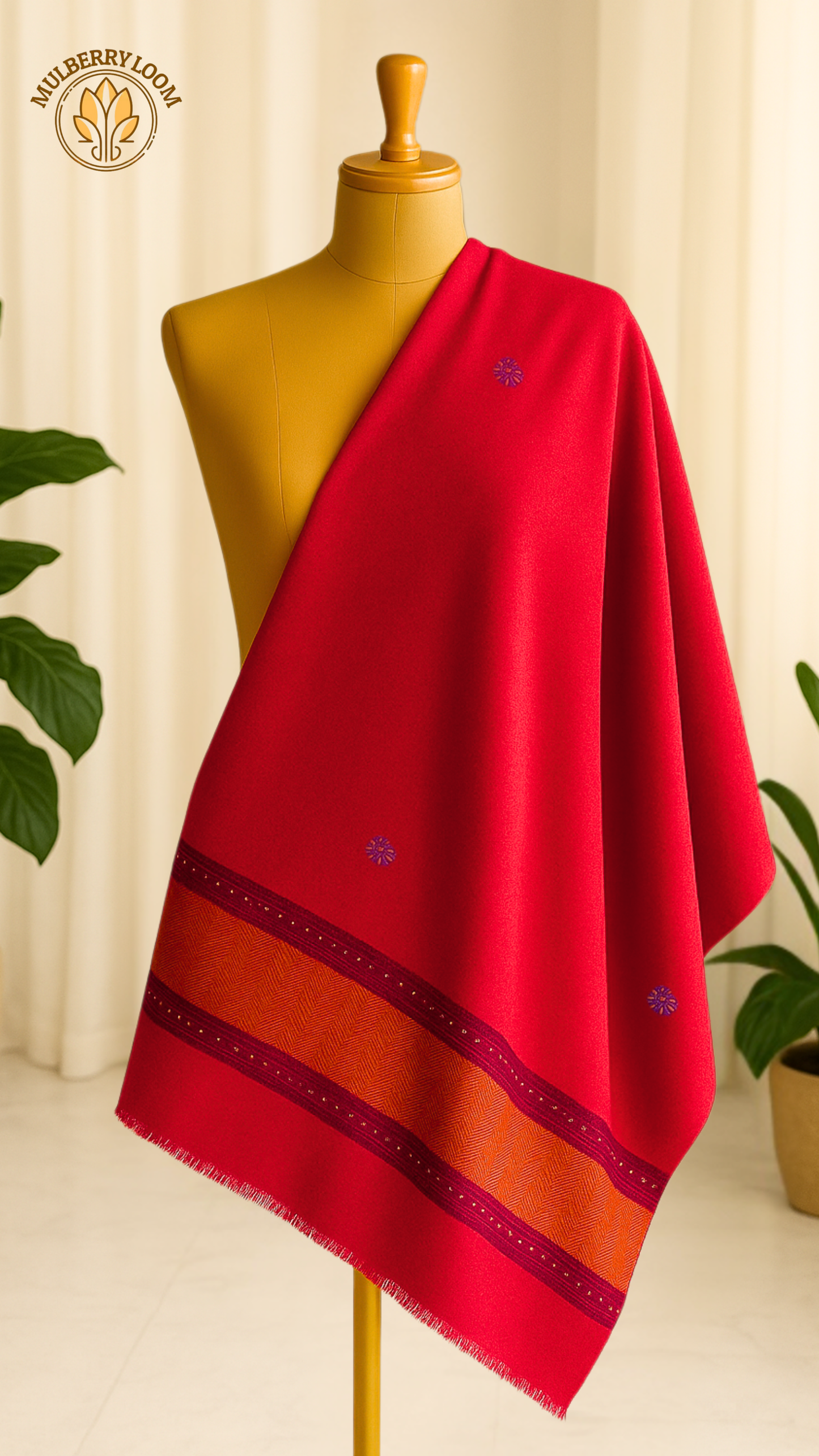 Red Kutch Work Shawls