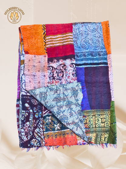 Raagrang Handcrafted Kantha Patchwork Dupatta