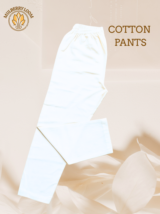 Everyday Comfort White Cotton Pants