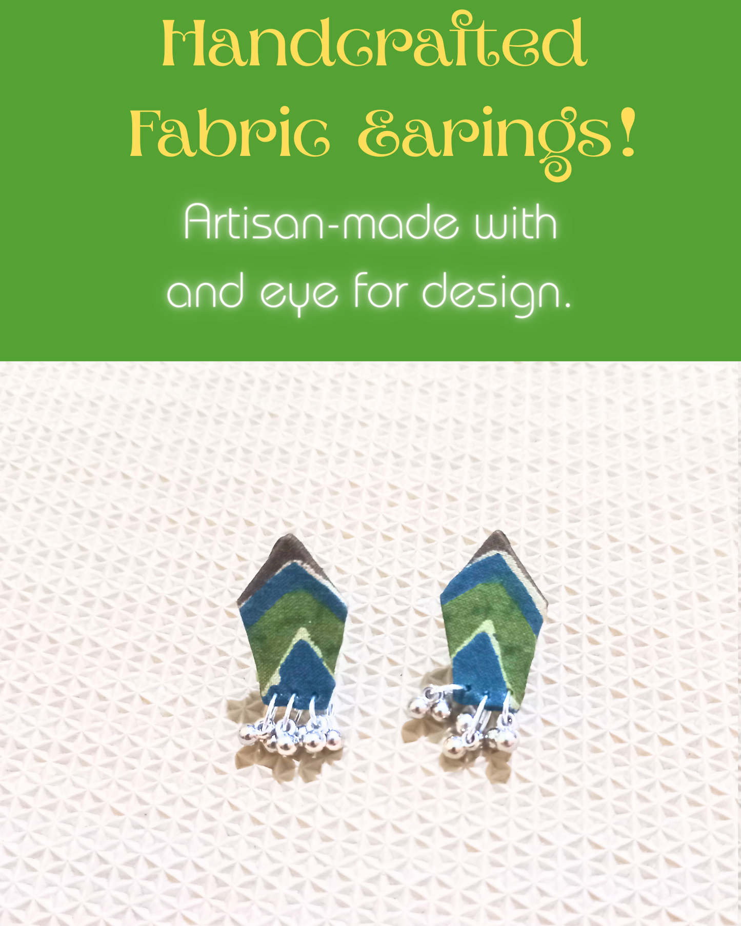 Blue Handcrafted Fabric Earrings