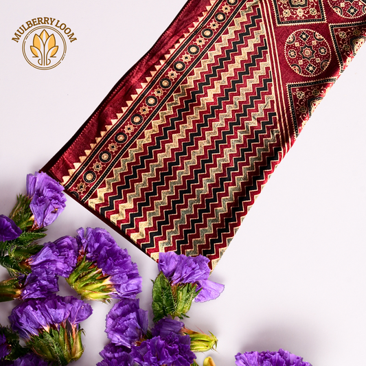 Maroon Mashru Stole